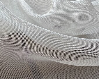 Silk Mesh Fabric by the Yard / Great for Nuno Felting / 45" Wide / White / 8 Momme Count / Open Weave Mesh Silk