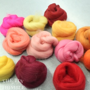 Mixed Wool Roving - Warm - 1.5 oz - Nuno Felting / Wet Felting / Felting Supplies / Hand Felting / Needle Felting / Fiber Supply / Fiber Art