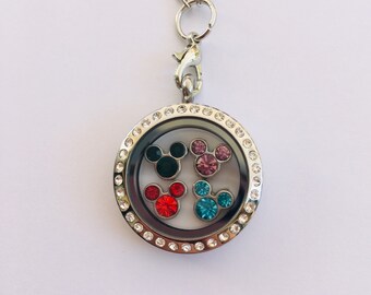 Disney inspired Cinderella floating memory charms locket 25mm with crystals pumpkin castle wand