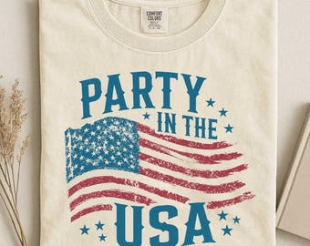 Party in the USA Shirt, 4th of July Shirt Women, Patriotic American Tee, USA Flag Shirt, July 4 Top