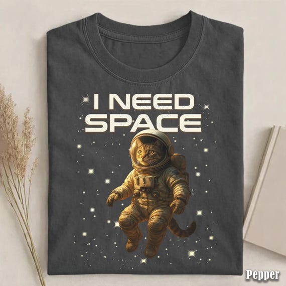 I Need Space Shirt, Funny Introvert Tee, Unhinged Cat Astronaut T-Shirt, AntiSocial Humor, Space Cat Shirt, Introvert Gift, Cat mom