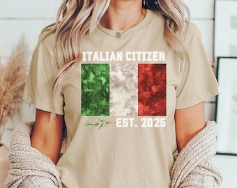 Chemise italo-américaine, t-shirt citoyen italien est 2025, t-shirt de la double nationalité Italie Amérique, chemise fierté italienne, cadeau pour les Italo-Américains