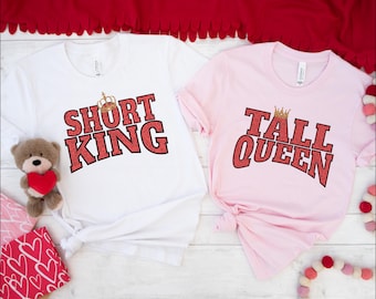 Petit roi, grande reine, chemises pour couples, cadeau Saint-Valentin, cadeau pour petit ami, petite reine grande reine, cadeau pour partenaire, t-shirts homme femme