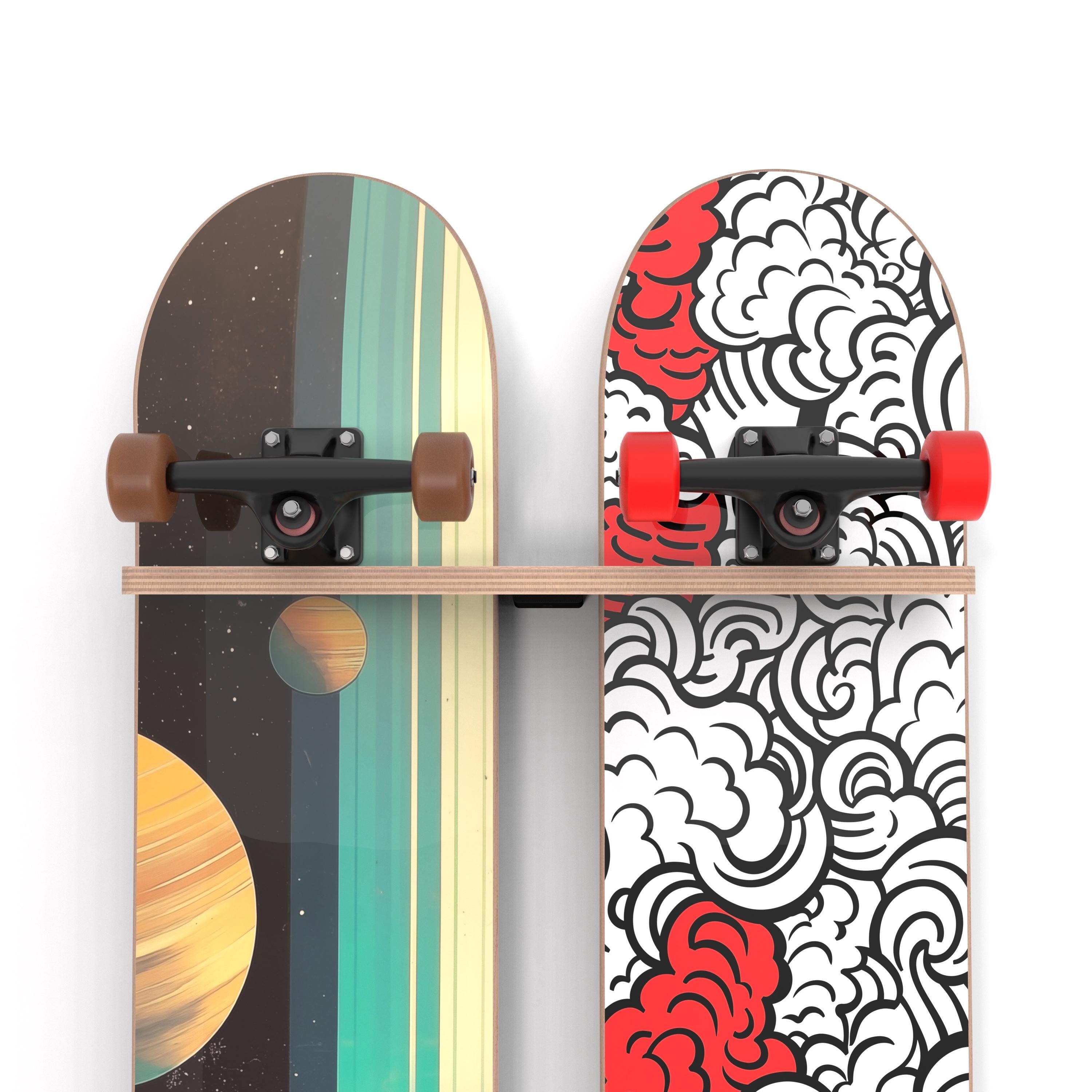 Supporto Da Parete Per Skateboard | Design Moderno E Ecologico | Per Appendere Skate, Longboard E Pattini - Foto 6