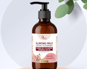 Almond Milk Facial Cleanser, Vegan Hydrating Makeup Remover. Barrier Support.