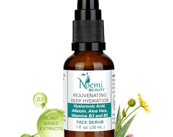 Anti-Aging Vitamins C B3 B5 Serum, Hyaluronic Acid, Organic Botanical Extracts, Hydrating, Skin Restorative.