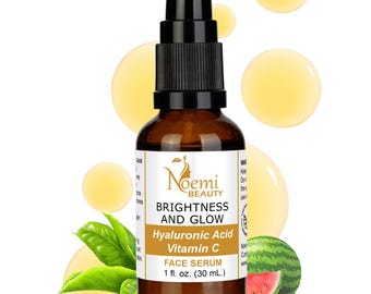 Vitamin C Facial Serum: Hyaluronic Acid, Green Tea & Watermelon Extracts, Antioxidant.