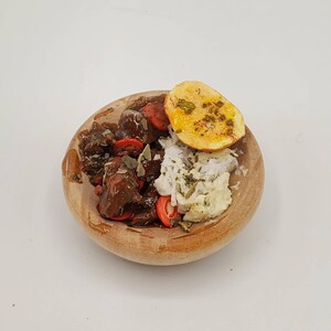 Mini Pot Roast Doll dinner, mashed potatoes, 1 12 scale