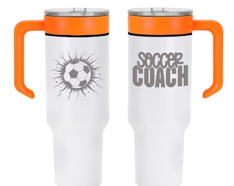 Graverad Coach Tumbler, rostfritt stål 40oz tumbler, personligt namn