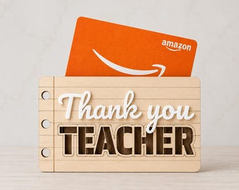 Teacher Gift Card Holder, Thank You Teacher Gift, Personalized Teacher Gift, Gift Card Holder, End of Year Teacher Gift,Teacher Appreciation