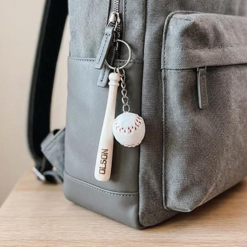 Baseball Coach Gift Keychain, Personalized End of Season Mini Bat, Engraved Team Gift image 3