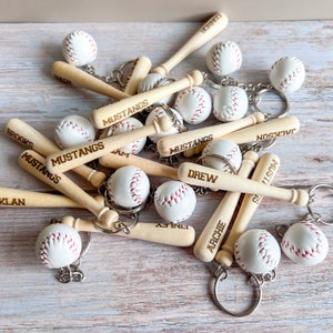 Baseball Coach Gift Keychain, Personalized End of Season Mini Bat, Engraved Team Gift image 9