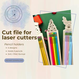 Arquivo de suporte para lápis de Natal para máquinas a laser