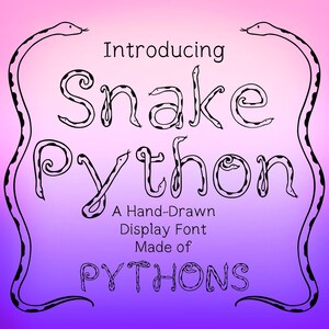 Snake Python: font scritto a mano, font di Halloween, lettering decorativo, font scaricabile Procreate, scarabocchio alfabetico, font Snake, OTF