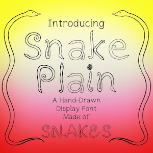 Snake Plain: font scritto a mano, font di Halloween, lettering decorativo, font scaricabile Procreate, scarabocchio alfabetico, font Snake, TTF
