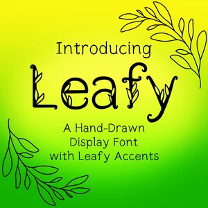 Frondoso: fuente con letras a mano, letras decorativas, fuente descargable, garabato alfabético, fuente Goodnotes, OTF, TTF, letras animadas