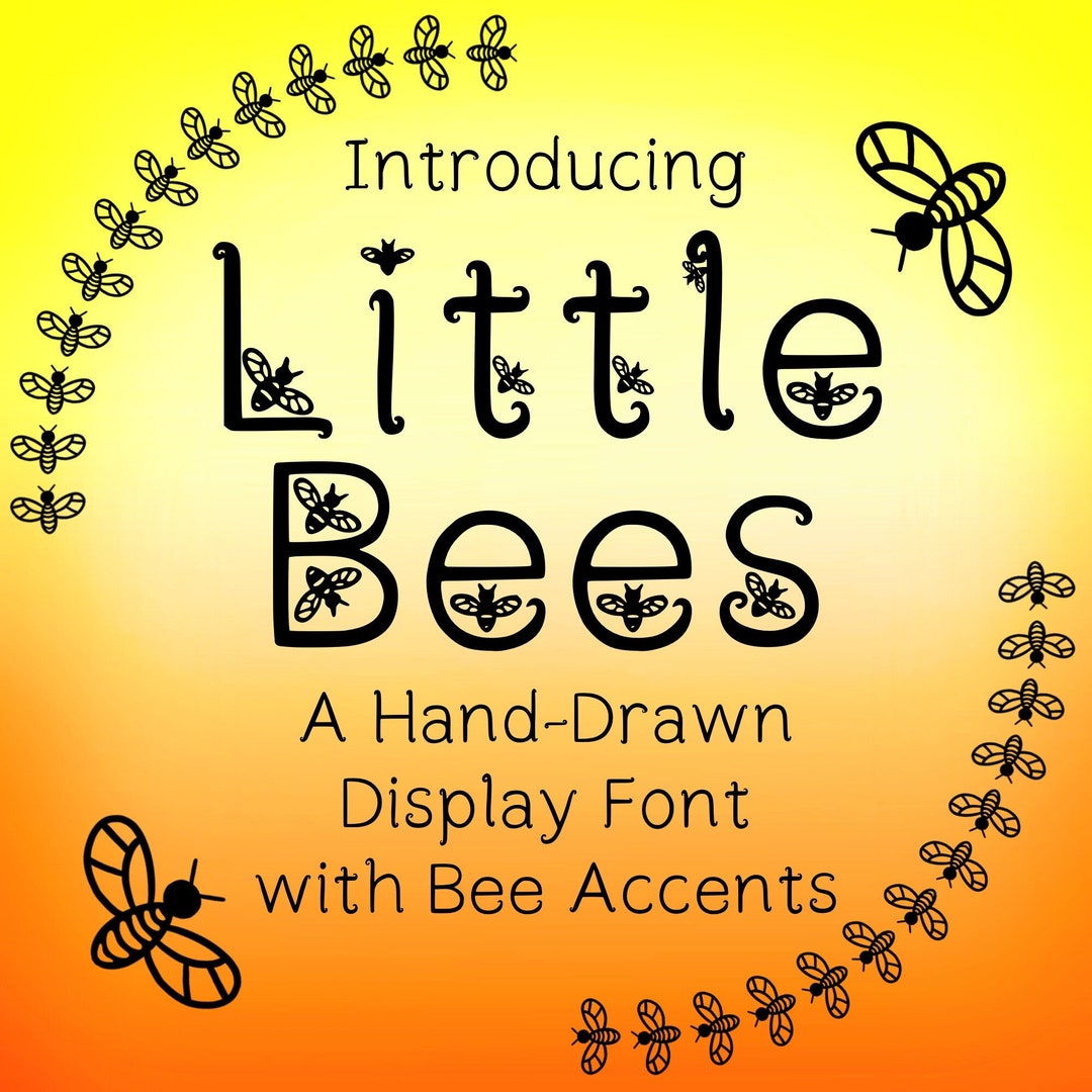Little Bees Font: Hand-lettered Bee Accent Font (OTF, TTF) - Etsy