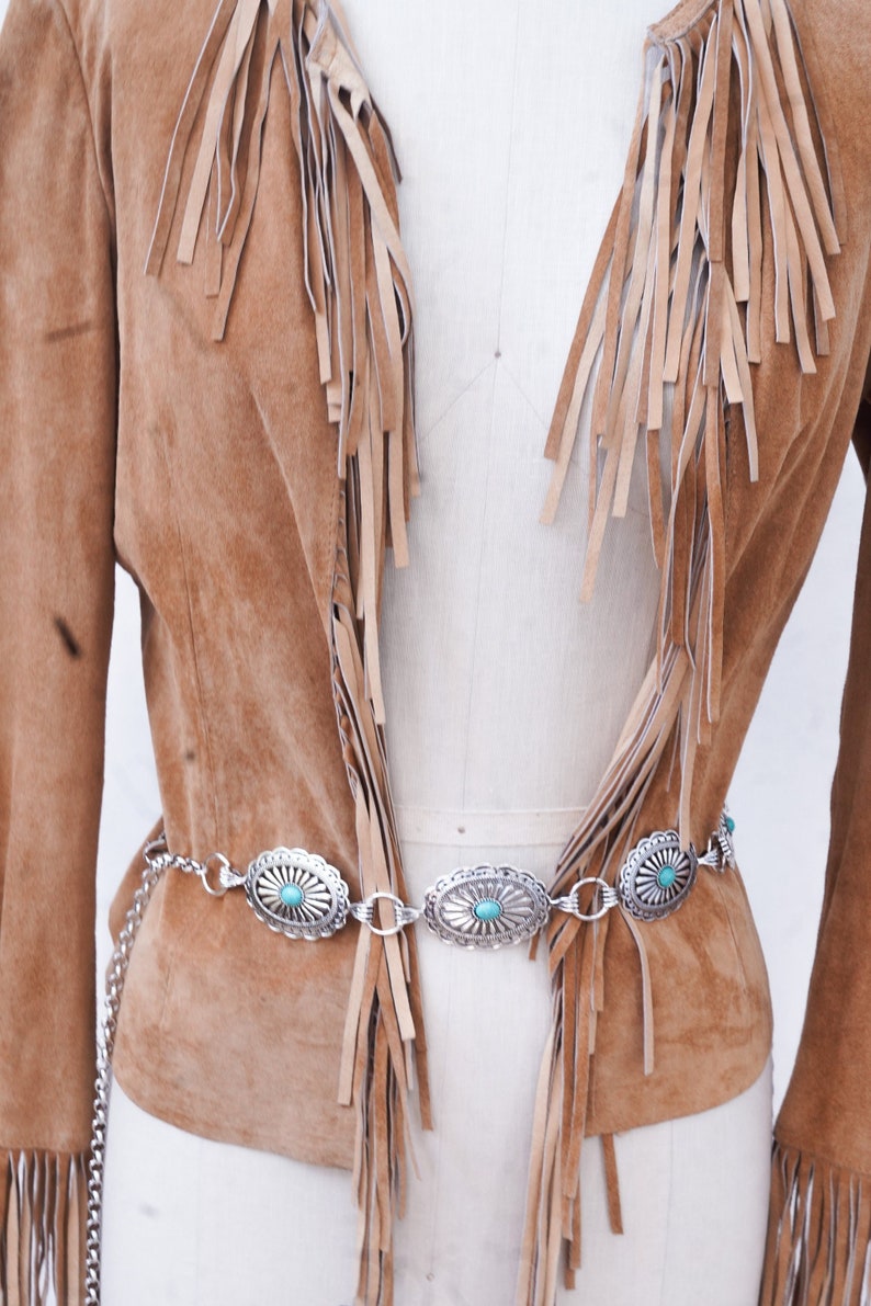 Kinda Ranchy Floral Turquoise Concho Link Belt Plus main image 0