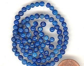 100 Vintage Lapis Mottled Glass Beads Art Deco Czech Antique Glass Beads From Czecho-Slovakia 3.5-4.5mm No.208I