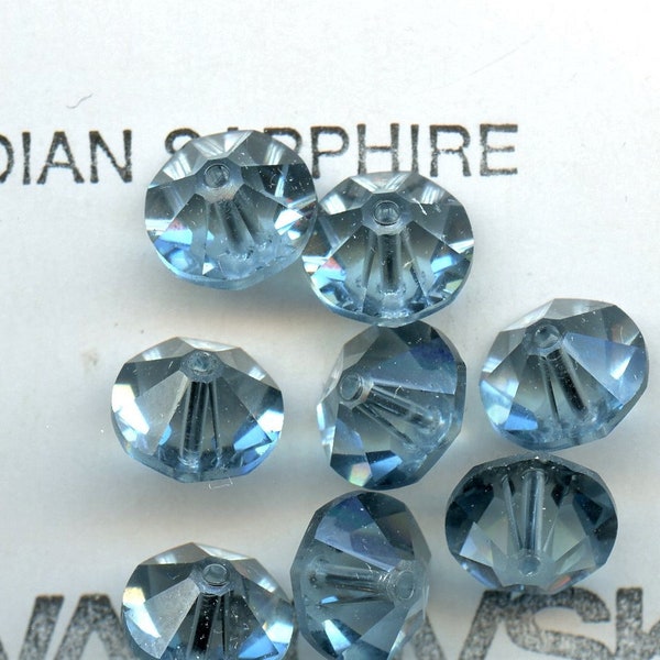 6 Vintage Swarovski Crystal Beads Indian Sapphire Art 5307 10mm Spacer Beads No. 189L