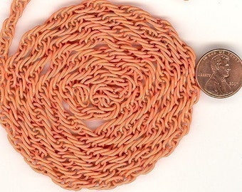 3 or 5 Feet Orange Enameled Vintage Chain from the 1960s. The links are the PERFECT size Ch-07