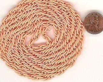 3 or 5 Feet Peach Enameled Vintage Chain from the 1960s. The links are the PERFECT size. Ch-05