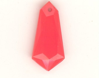 Surplus Sale Vintage Pendants Orange Coral Czech Faceted True Art Deco Vintage Glass Bead 20x9x4mm P129
