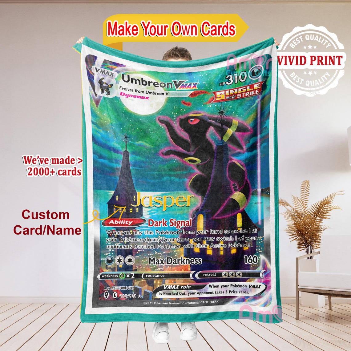 Custom Pk Intro Custom PK TCG Card Blanket | Personalized Magic TG Throw, Gift for ...