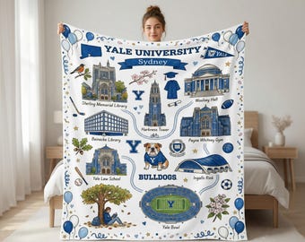 Manta universitaria personalizada, manta para dormitorio universitario con nombre personalizado, regalo para estudiantes y exalumnos.