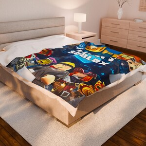 Personalized Roblox Blanket, Custom Name Gamer's Fan Throw, Gift For Grandson - Kids image 7