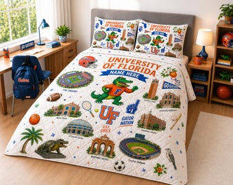 Custom College Blanket, Personalized Name University Dorm Throw, Gift for Students, Alumni