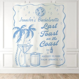 Hergestellt in den USA Personalisierter Bachelorette Wandteppich, Benutzerdefinierte Hochzeit Brautdusche Hintergrund, Frisch aus dem Markt Bach Party Decor