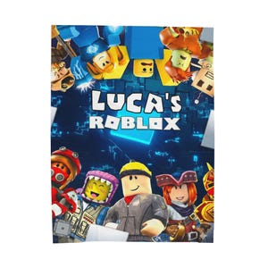 Personalized Roblox Blanket, Custom Name Gamer's Fan Throw, Gift For Grandson - Kids image 6