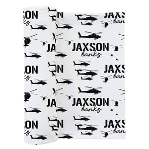 USA MADE U.S. Army Helicopter Personalized Swaddle Blanket
