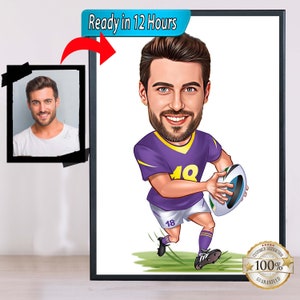 Caricatura de fútbol, regalo para entrenador de fútbol, retrato de caricatura de entrenador personalizado, caricatura de entrenador, caricatura a partir de una foto