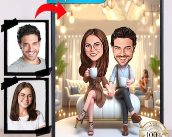 Personalized  Married Couple Cartoon Portrait Couple Gift Wedding Caricature Wedding Portrait Custom Caricature Wedding Invitation