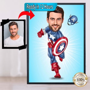Benutzerdefinierte Superheld svg Karikaturkunst, Superheldkarikatur, Superheldenporträt, Papa Superheld png, Fotogeschenk für Papa