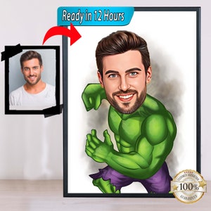 Benutzerdefinierte Superheld Karikatur Foto zu Cartoon Charakter Porträt Jungen Benutzerdefinierte Superheld Cartoon Malerei Held Karikatur Cartoon Fan