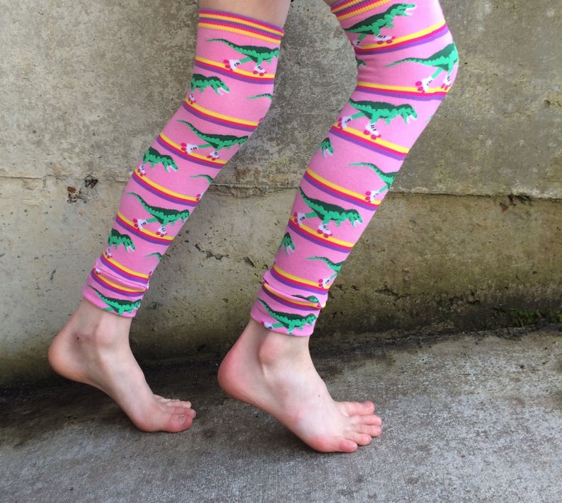 Kid Girls Dinosaur Leg Roller Skating Trex Toddler Legs Birthday or Baby Shower Gift Baby Tween Legs or Arms Arm Warmers for Boys
