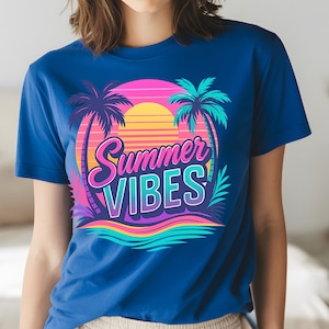 Summer Vibes PNG: Colorful Beach Clipart - Sublimation Design (Digital Download)
