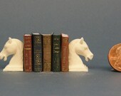 Horses Dollhouse Miniature Set of Bookends