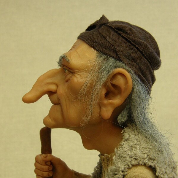 Reserved for Mary    Baba Yaga OOAK  art doll collectible polymer clay OGLD ADO