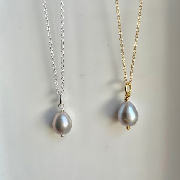 Gray Pearl Necklace - Etsy