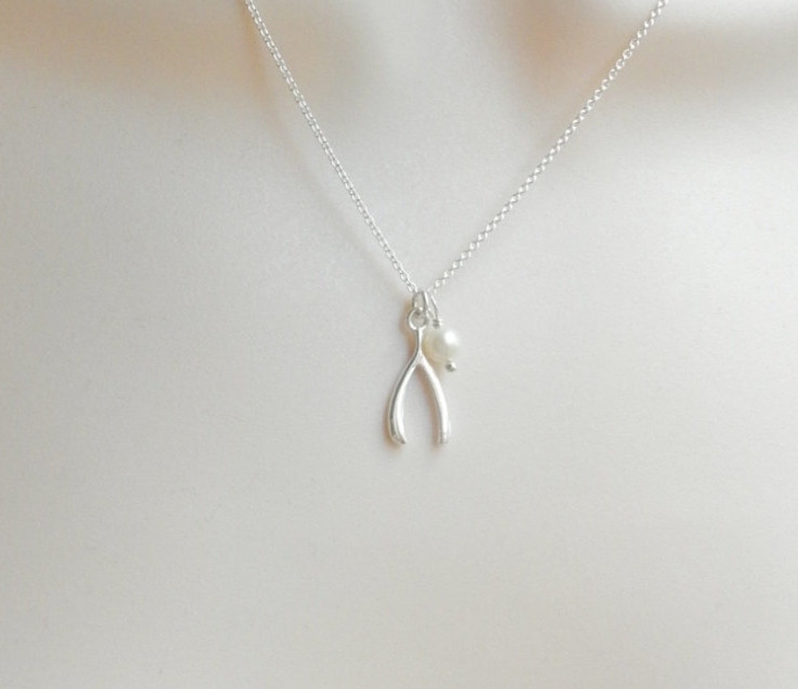 Sterling Silver Wishbone Necklace Wishbone Sterling Silver Etsy