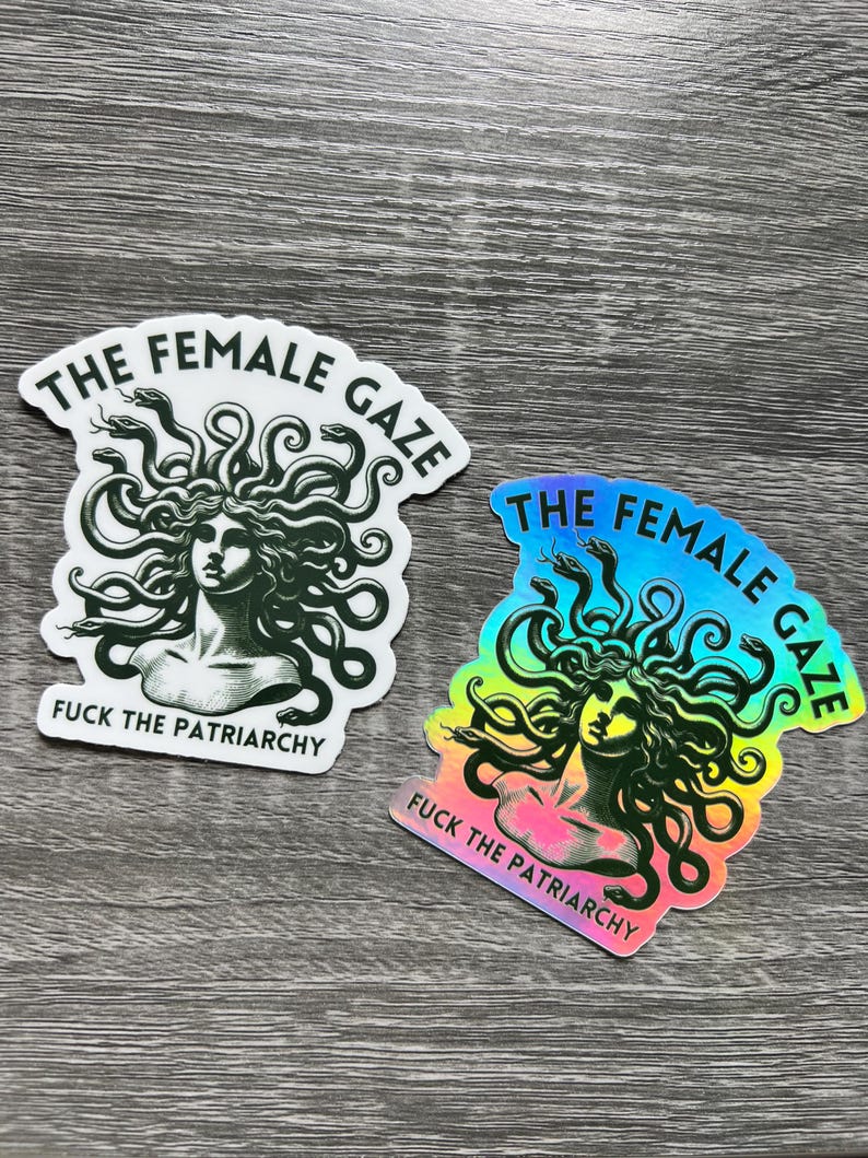 The Female Gaze Sticker – Feminist Medusa Sticker – Mythology Sticker – Political Sticker – Fuck the Patriarchy Vinyl Decal image 8