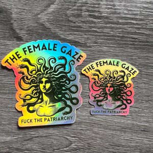 The Female Gaze Sticker – Feminist Medusa Sticker – Mythology Sticker – Political Sticker – Fuck the Patriarchy Vinyl Decal image 10