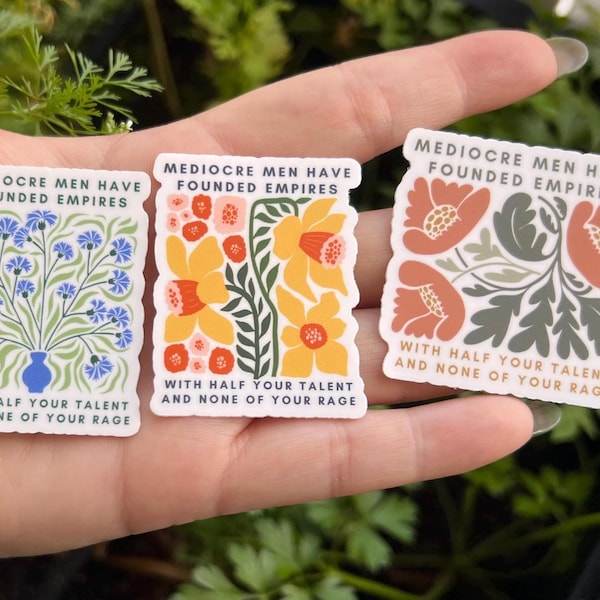 Mediocre Men Feminist Sticker – With Half Your Talent & None of Your Rage Vinyl Waterproof Sticker for Laptops, Water Bottles, Journals