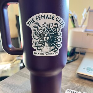 The Female Gaze Sticker – Feminist Medusa Sticker – Mythology Sticker – Political Sticker – Fuck the Patriarchy Vinyl Decal image 4