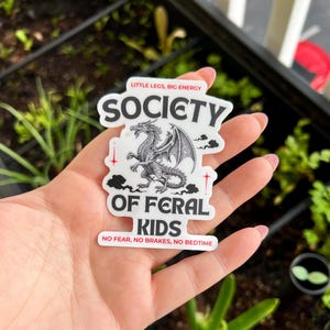Society of Feral Kids sticker | feral mom sticker | mom sticker |  funny sticker | vinyl sticker | chaos sticker | funny sticker