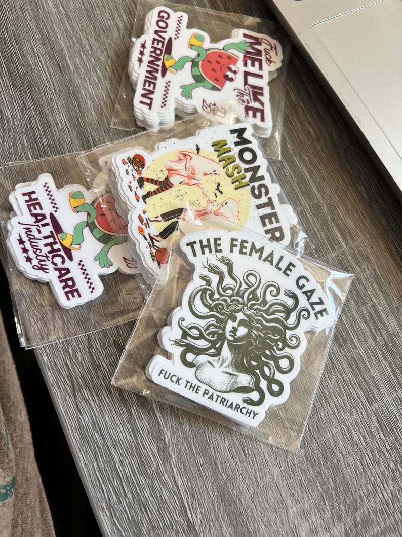 The Female Gaze Sticker – Feminist Medusa Sticker – Mythology Sticker – Political Sticker – Fuck the Patriarchy Vinyl Decal image 7